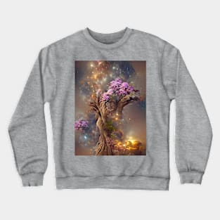 Pink Tree in the Galaxy Crewneck Sweatshirt